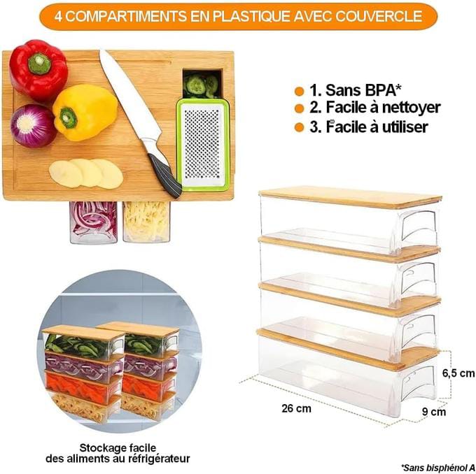Planche à découper en bois multifonctionnel