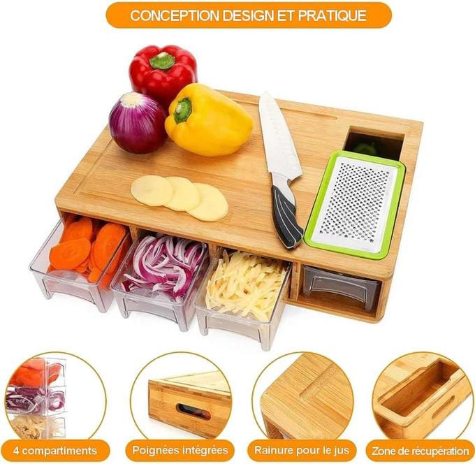 Planche à découper en bois multifonctionnel