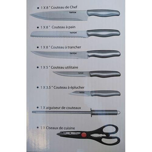 Set de couteaux en inox 7 pièces