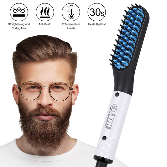 Brosse Lissante Et Chauffante Pour Homme - Anti-brûlure, Anti-frisottis et anti-humidité